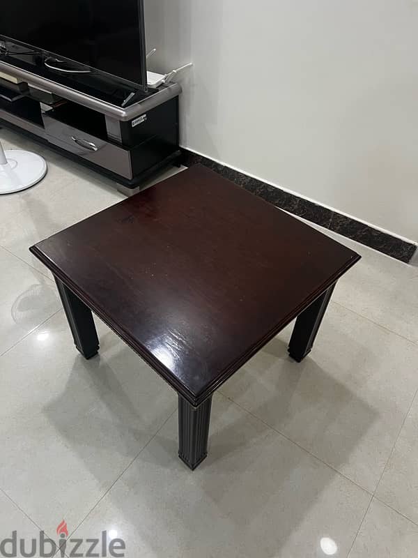 wooden coffee table and corner table for sale 1