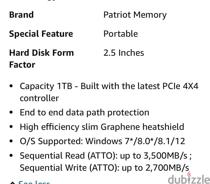 Patriot p400 1TB M. 2 1