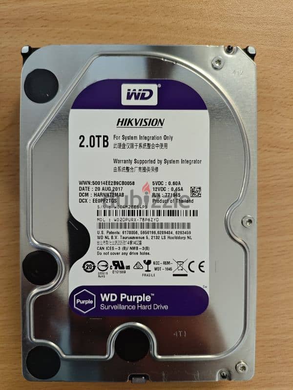 2TB Surveillance Hard disk WD 0