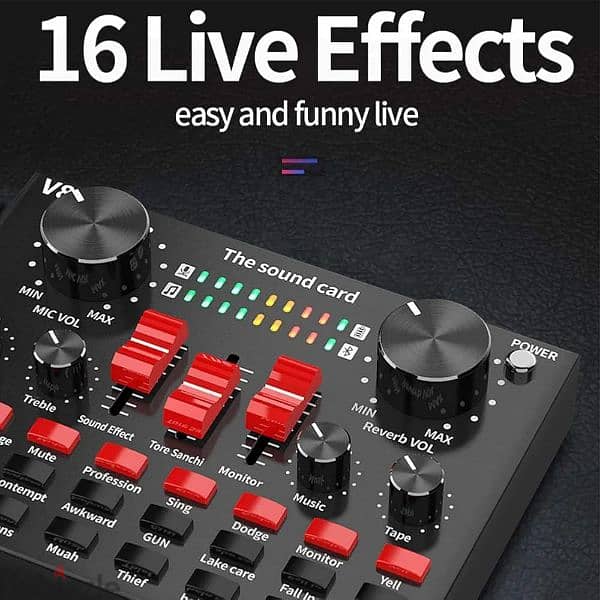 Live Sound Card,,USB Audio Interface Intelligent Volum, YouTube Live 2