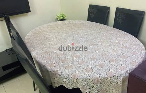 Dining table with chair and center table