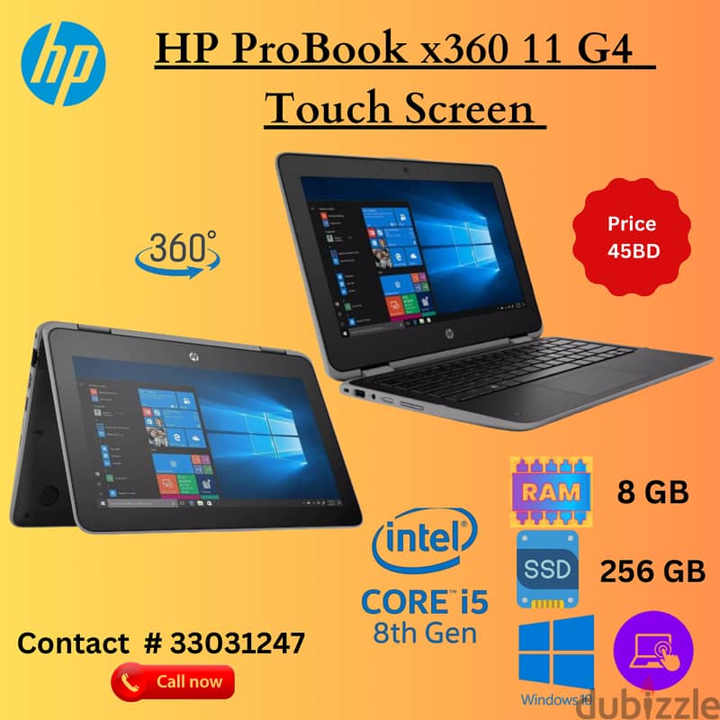 HP X360 11 G4 Touch Laptop Core i5 8th Gen  8GB RAM 256GB Storage 0