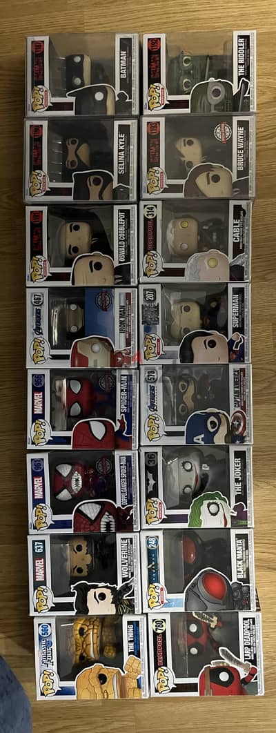 16 Funko Pops. SOLD SEPERATELY