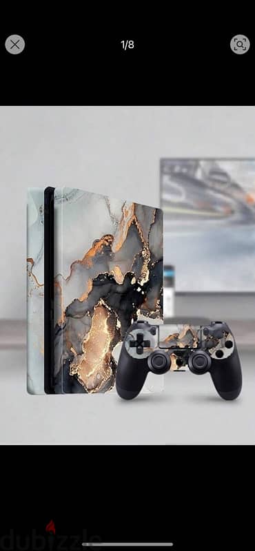 1set 3pcs PS4 Slim Console Skin Stickers With Game Graphic Pattern 1