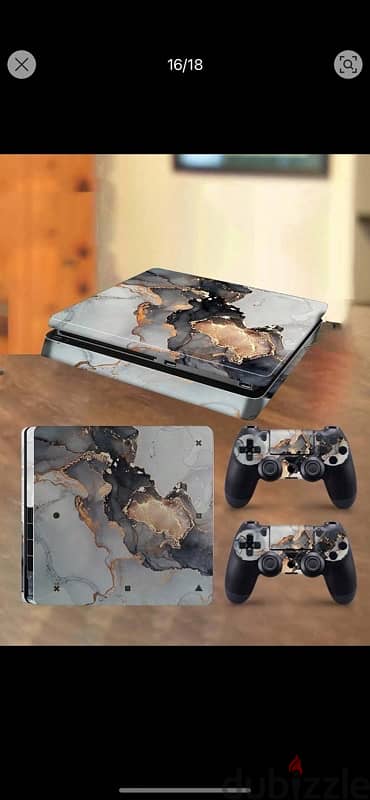 1set 3pcs PS4 Slim Console Skin Stickers With Game Graphic Pattern 2