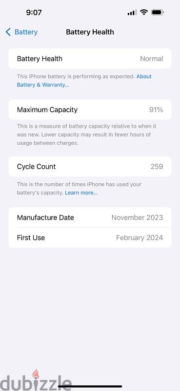 Iphone 15 pro Max 256 GB battery health 91 % 3 Months warranty 1