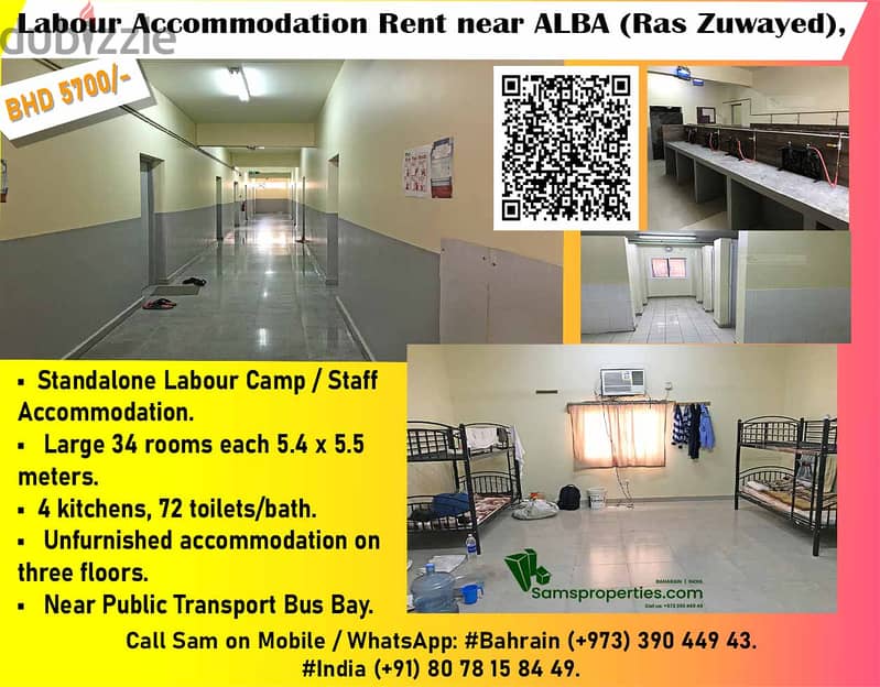 Bahrain Labour Camp rent 34 rooms near Alba Factory. Ministry approved 0