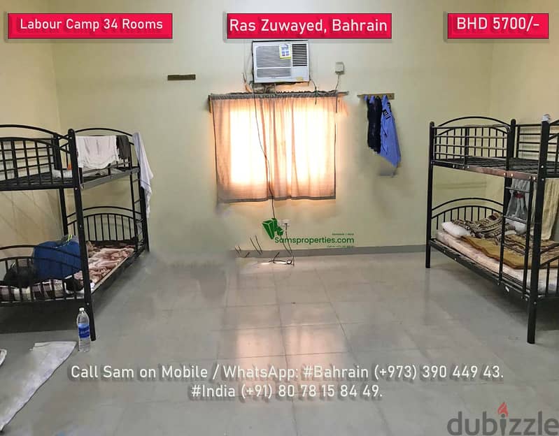 Bahrain Labour Camp rent 34 rooms near Alba Factory. Ministry approved 1