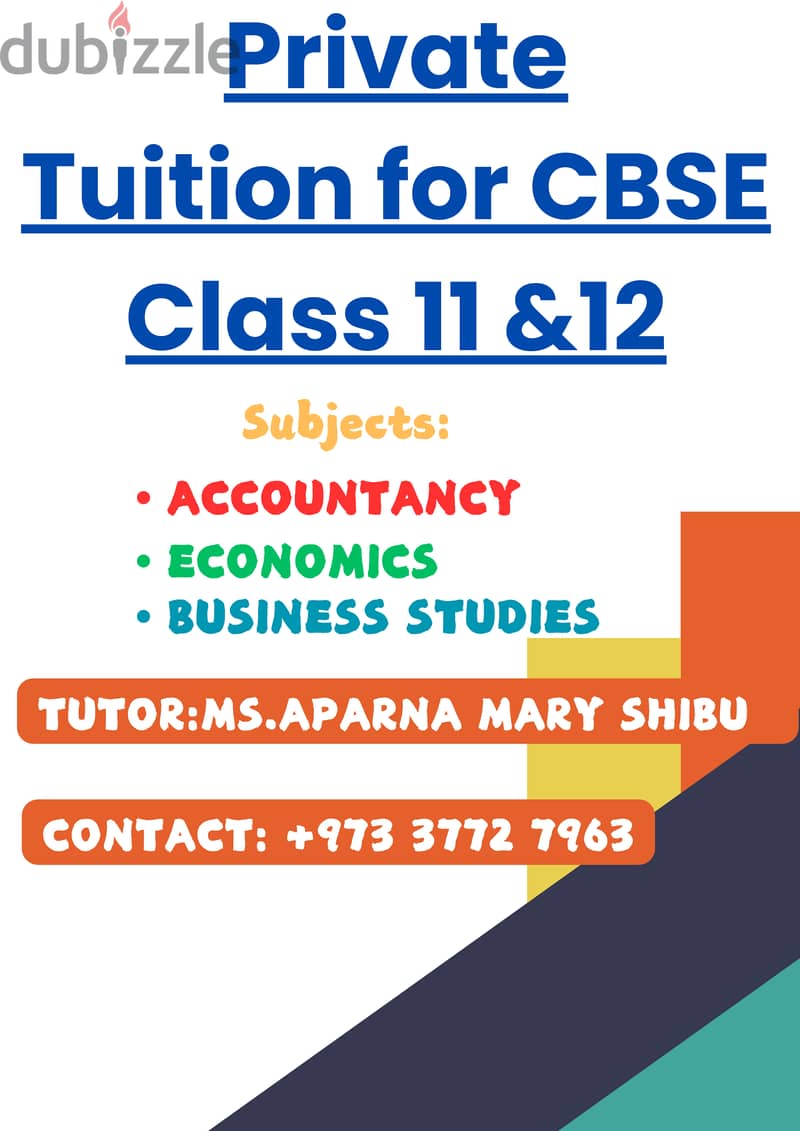 Accountancy, Business studies and Economics Tuitions-class 11 and 12 0