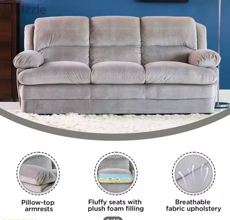 Fiona 3-Seater & 2-Seater Fabric Sofa 4