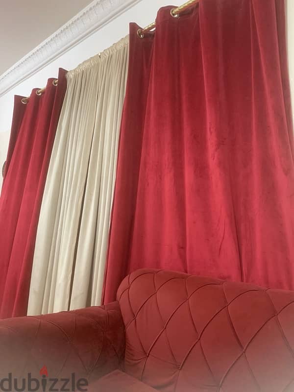 L shape 7 Seater  sofa with  curtain 2