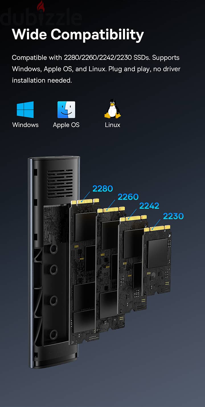 Baseus M2 SSD Case 10Gbps SATA NVMe Protocol M. 2 USB-C 3.2 Gen2 8TB l 1