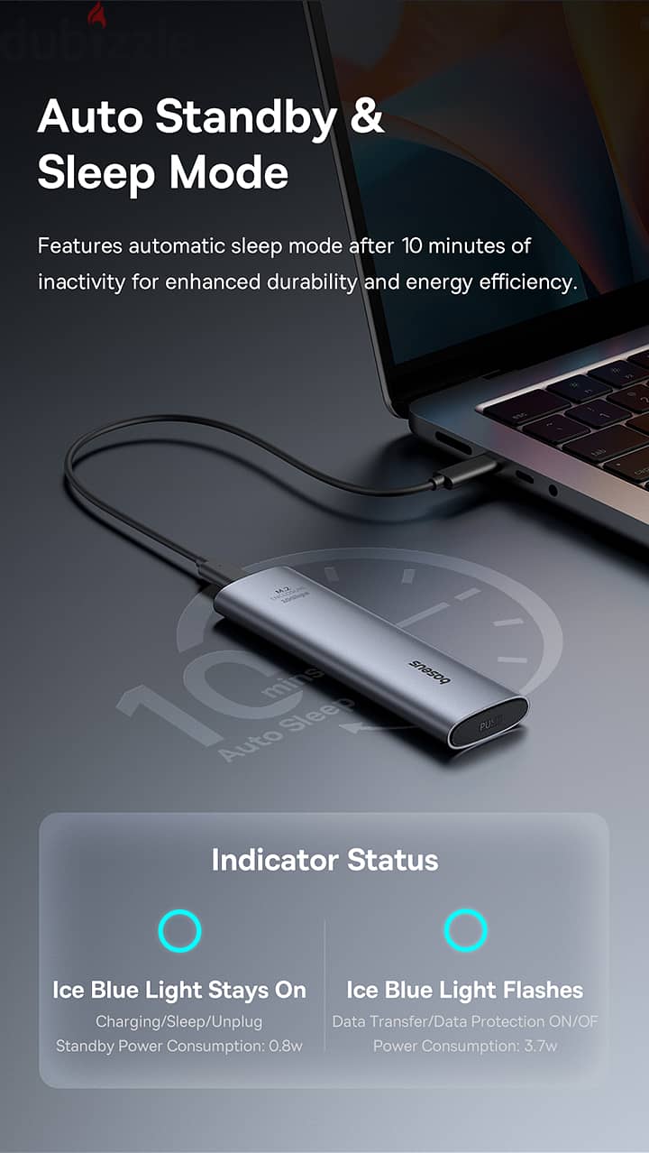 Baseus M2 SSD Case 10Gbps SATA NVMe Protocol M. 2 USB-C 3.2 Gen2 8TB l 11