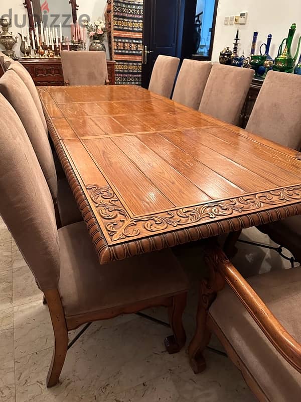 very good condition dining table with 12 chairs 1