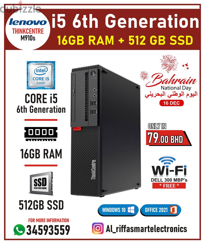 Best Computer LENOVO Core i5 6th Generation PC SSD 512GB M2 + 16GB RAM 0