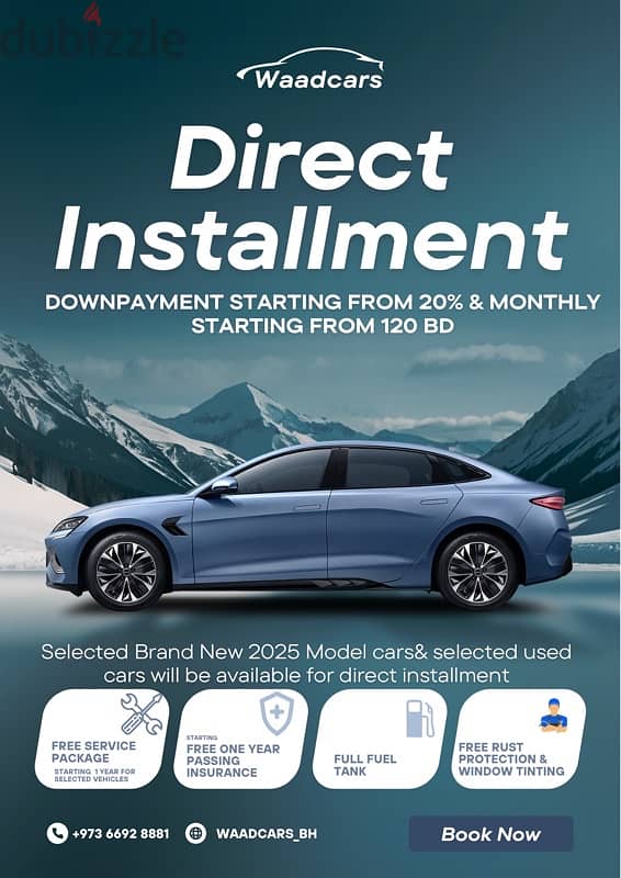 Direct installment for selected brand new cars 0