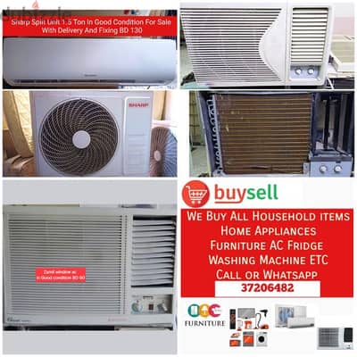 Sharp 1.5 ton split ac and other items for sale with Delivery