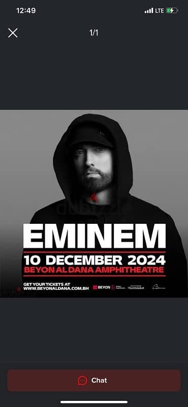 Eminem Concert tickets - 3x F3 0