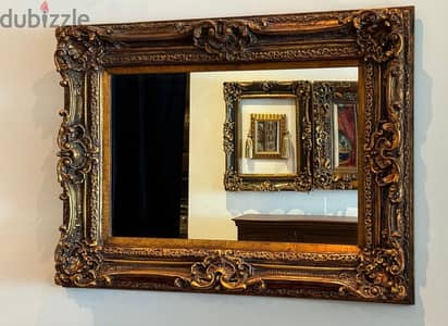 Large Baroque-Style Mirror, Antique Gold finish, like-new