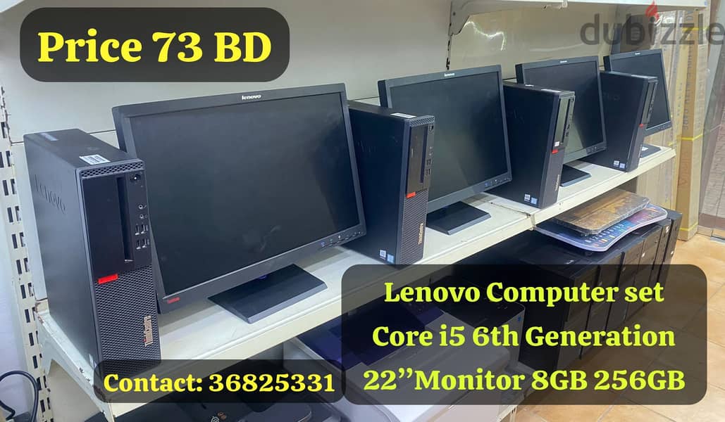 Offer Lenovo i5 6th Gen Computer 22"Monitor 8GB RAM 256GB SSD & Wi-Fi 0