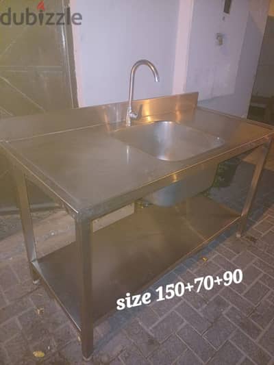 standard was basin, standard steel table, Sal Bhandar gas. Santosh ju