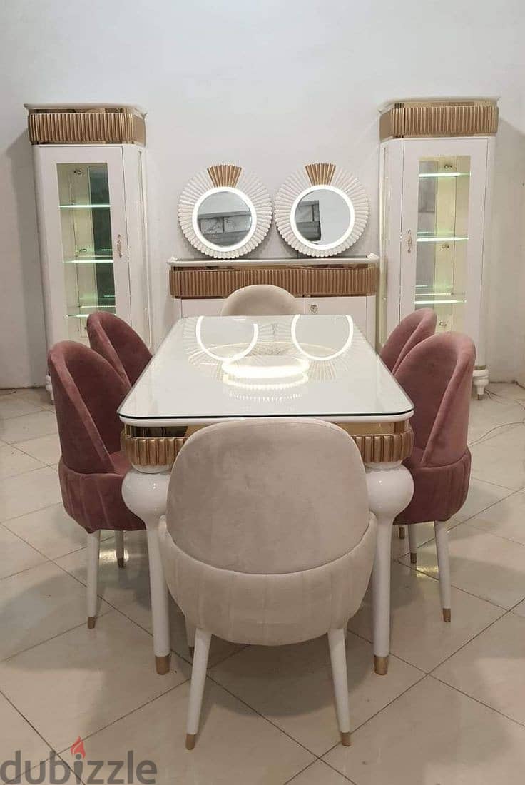 Elegant Dining Table with Cushioned Chairs | Various Design & Color O 2