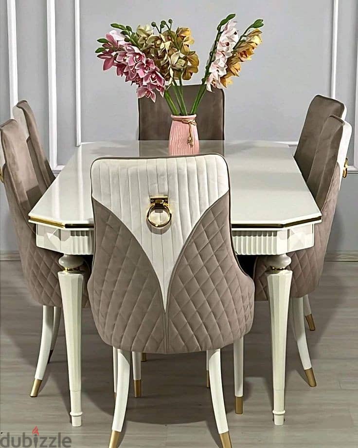 Elegant Dining Table with Cushioned Chairs | Various Design & Color O 7