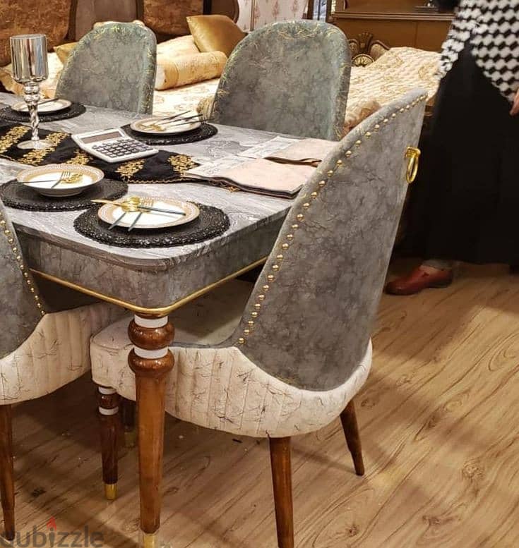 Elegant Dining Table with Cushioned Chairs | Various Design & Color O 8