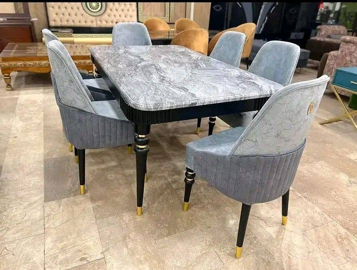 Elegant Dining Table with Cushioned Chairs | Various Design & Color O 12