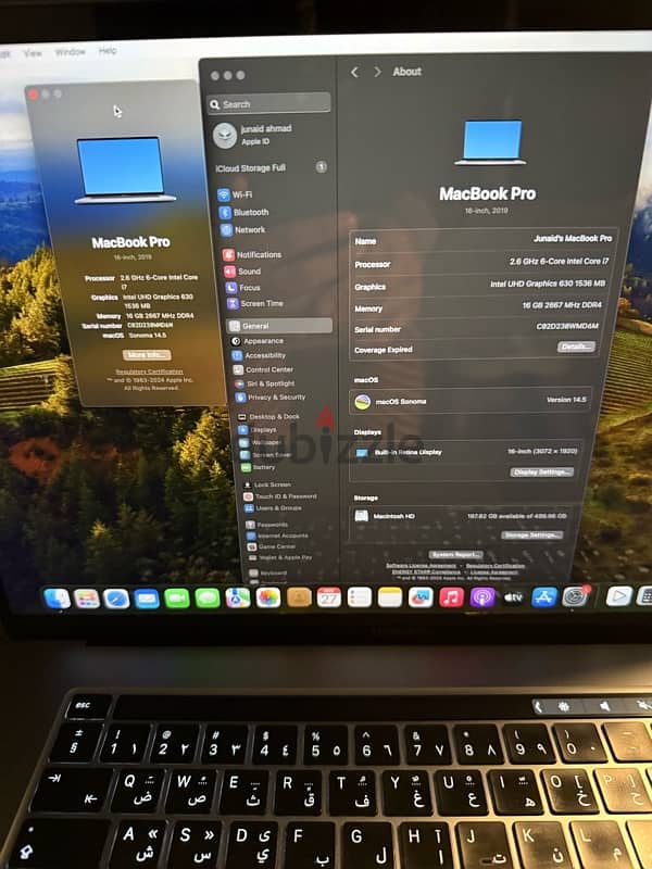 MacBook Pro Retina 16” 2020 i7 SDD 500GB 32GB RAM 6