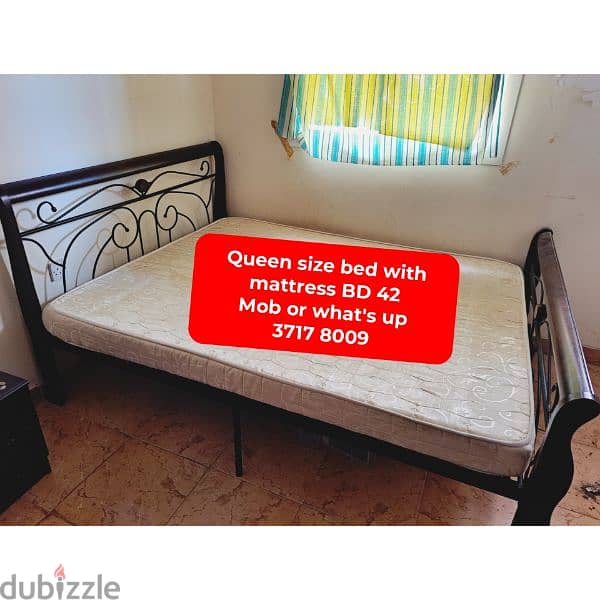 wooden single bed with mattress and other household items for sale 11