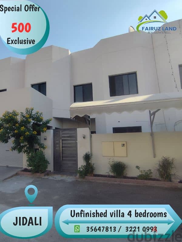 villa for rent @ jidali 4 bedrooms 500 bd exclusive 0