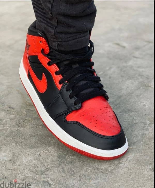 (EUR 45) Air Jordan 1 Mid Banned Black Red White 2