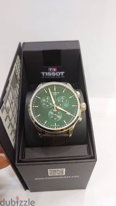 Tissot Chrono XL Classic Green Dial & brown leather strap