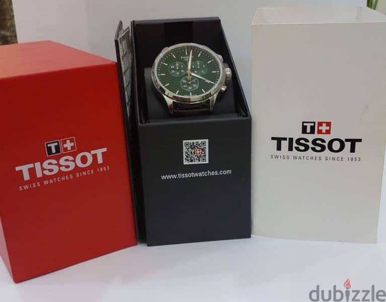 Tissot Chrono XL Classic Green Dial & brown leather strap 5