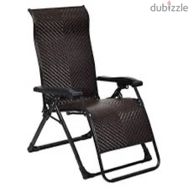 Tangkula Patio Rattan Wicker Recliner Chair Zero Gravity Folding 0