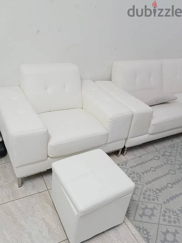 HomeCenter Leather sofa new condition 1