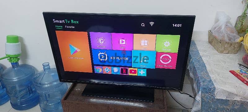 39" TV with set up box for sale 0