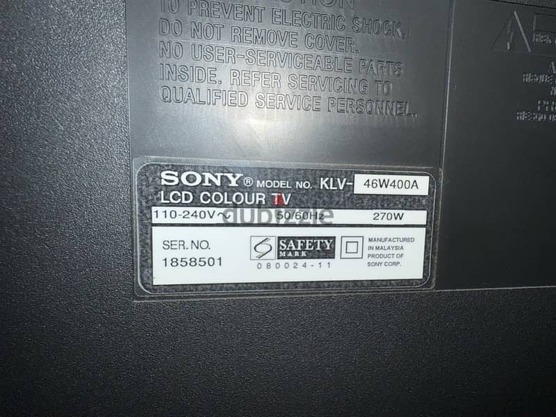 Sony Bravia KLV-46W400A 1