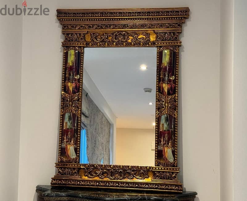 Antique-Style Mirror with painting-Artwork 1