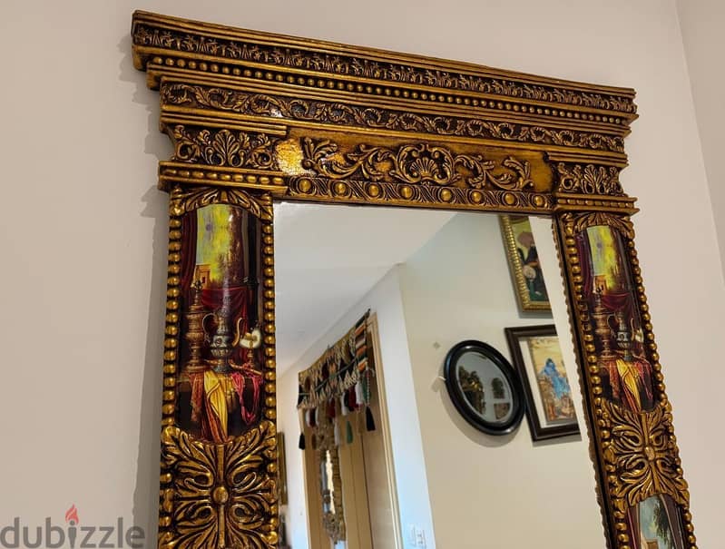 Antique-Style Mirror with painting-Artwork 0