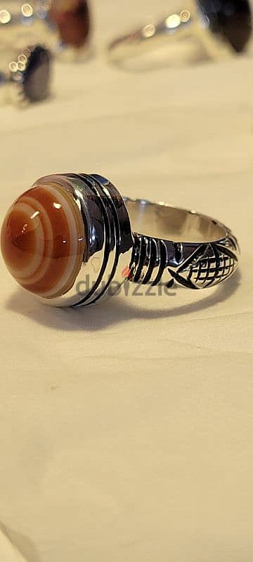 silver rings with natural stones 0