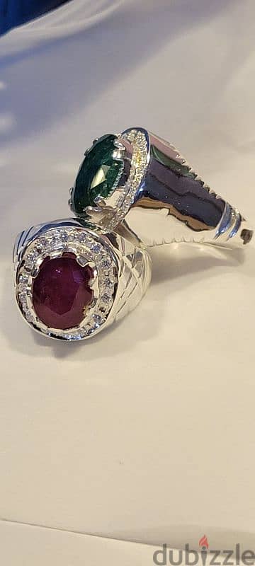 silver rings with natural stones 12