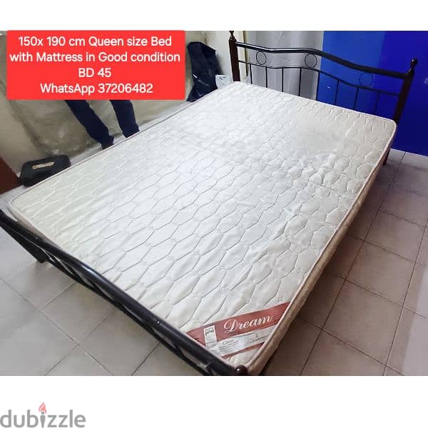 King size bed with mattress snd other items for sale with Delivery 14