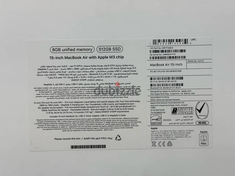 Apple MacBook Air M3 chip 2024 512gb with Apple warranty 7