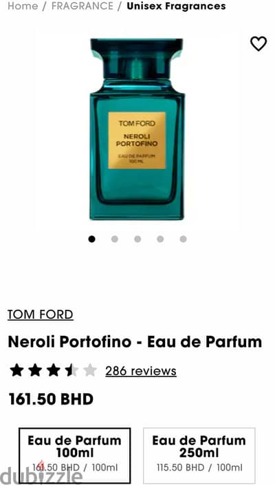 TomFord neroli portofino perfume New