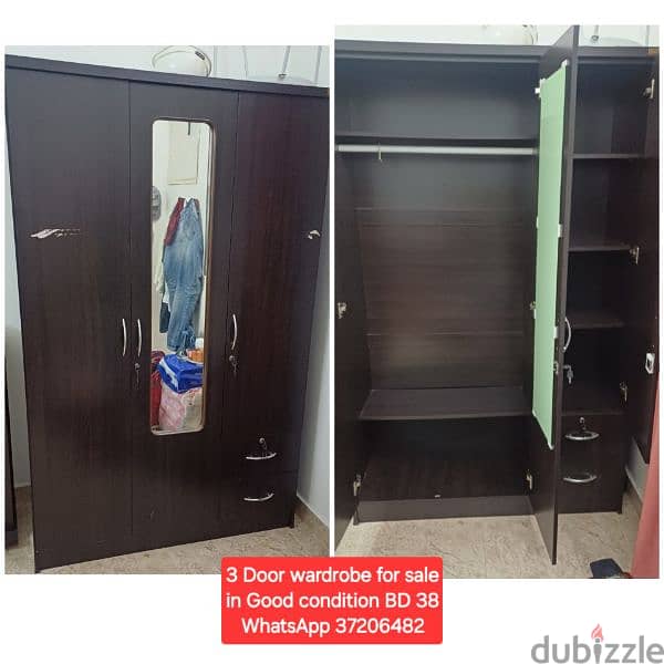 3 door wardrobe and other items for sale with Delivery 1