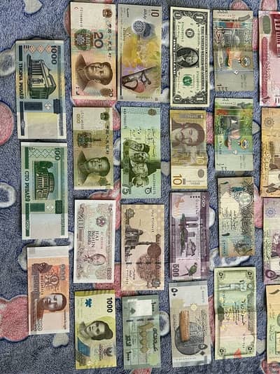 different countries banknote currency notes