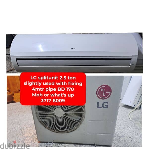 LG splitunit 2.5 ton and other household items for sale with delivery 0