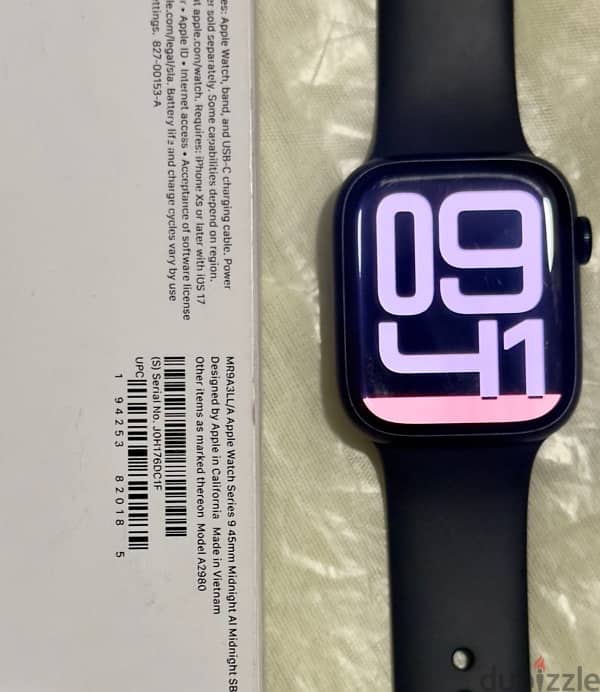 Apple Watch Series 9 45mm battery health 100% 0